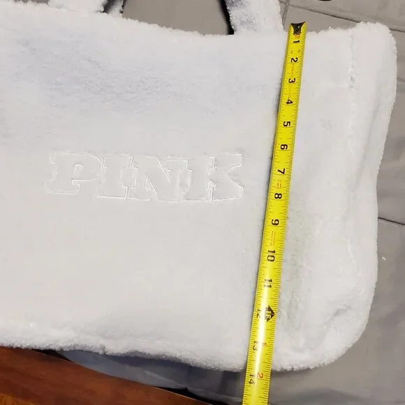 NWT! - PINK Victoria's Secret Sherpa Tote Color: Baby Blue - Picture 4 of 12